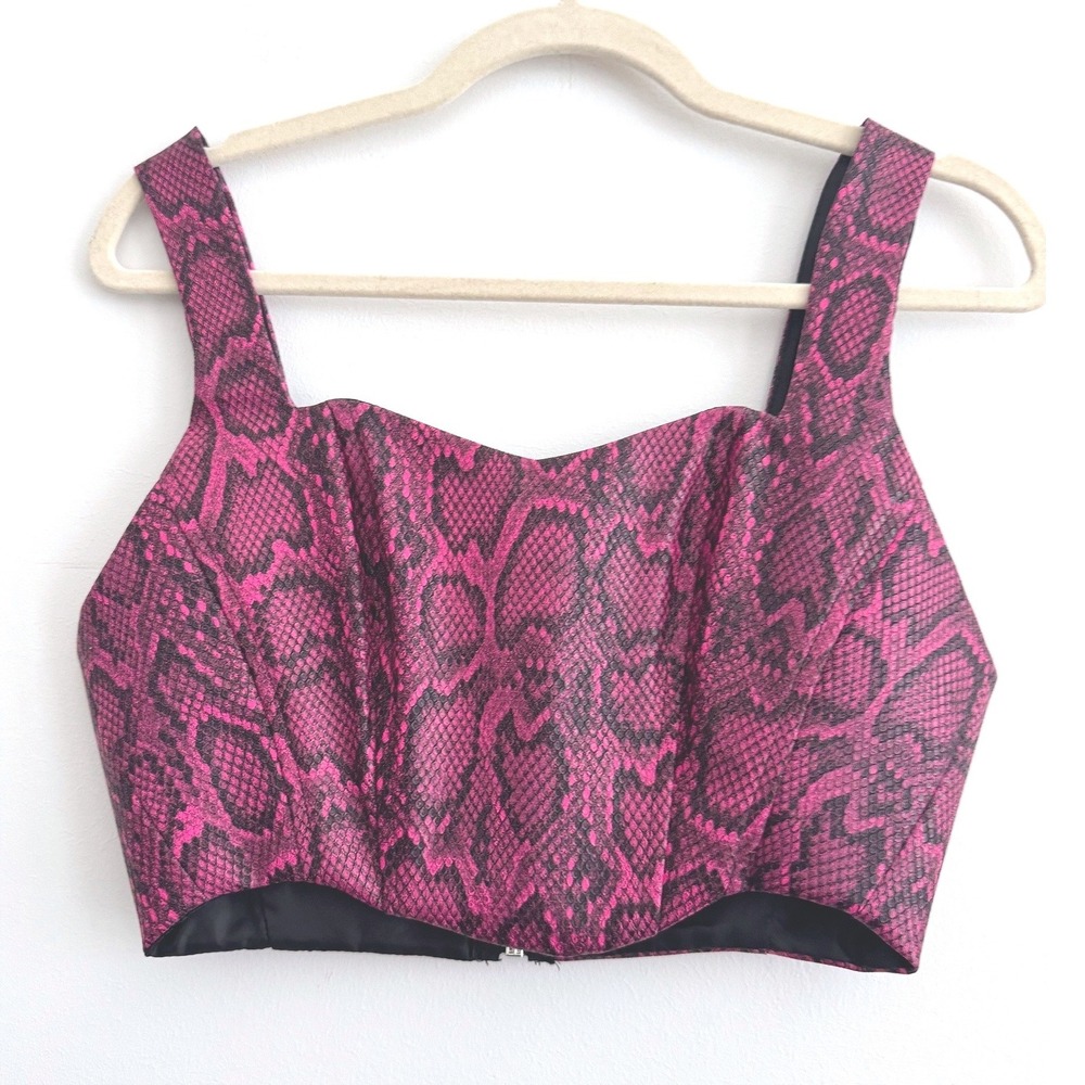 MISCREANTS London Fuschia Faux Leather Corset UK 8/Approx. US 4 Barbiecore
